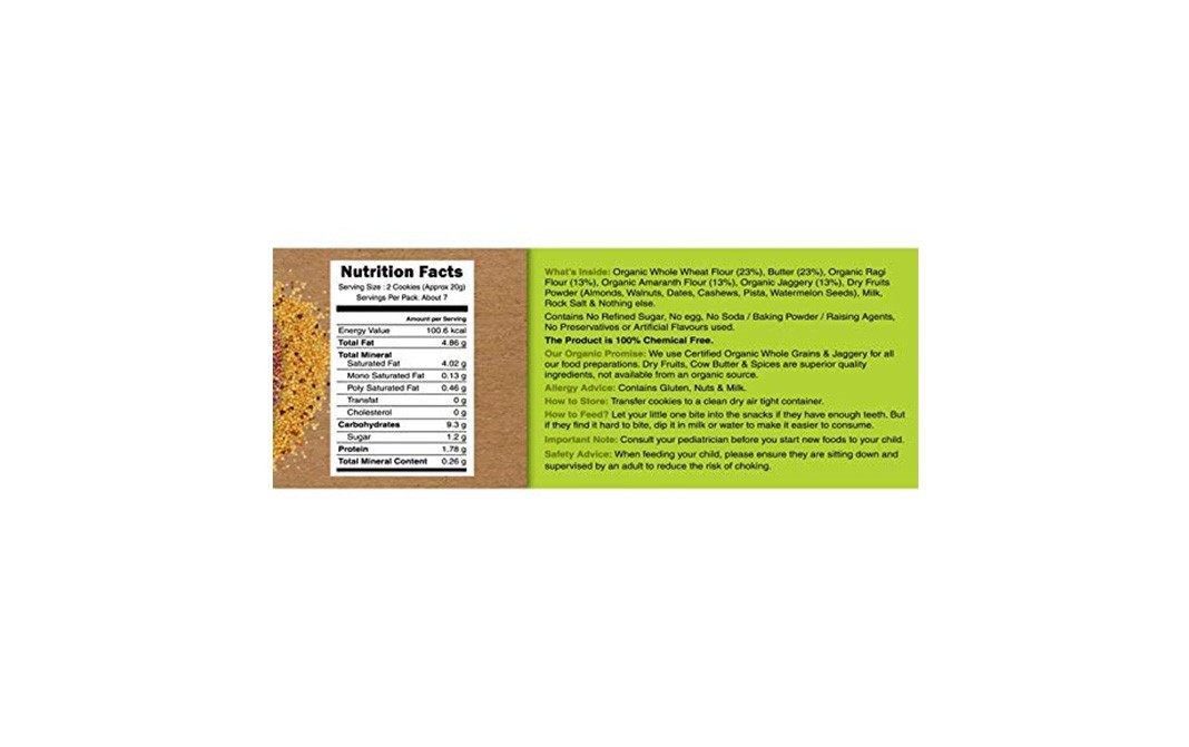 Early Foods Ragi Amaranth Jaggery Cookies   Box  150 grams